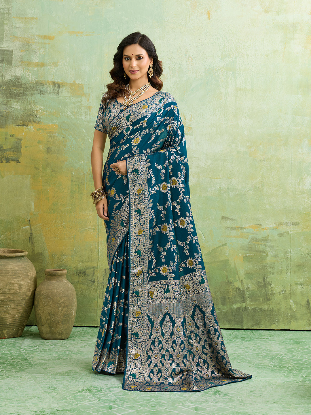 Tanmira Dola Silk With Zari Weaving Saree ASH Morkanti