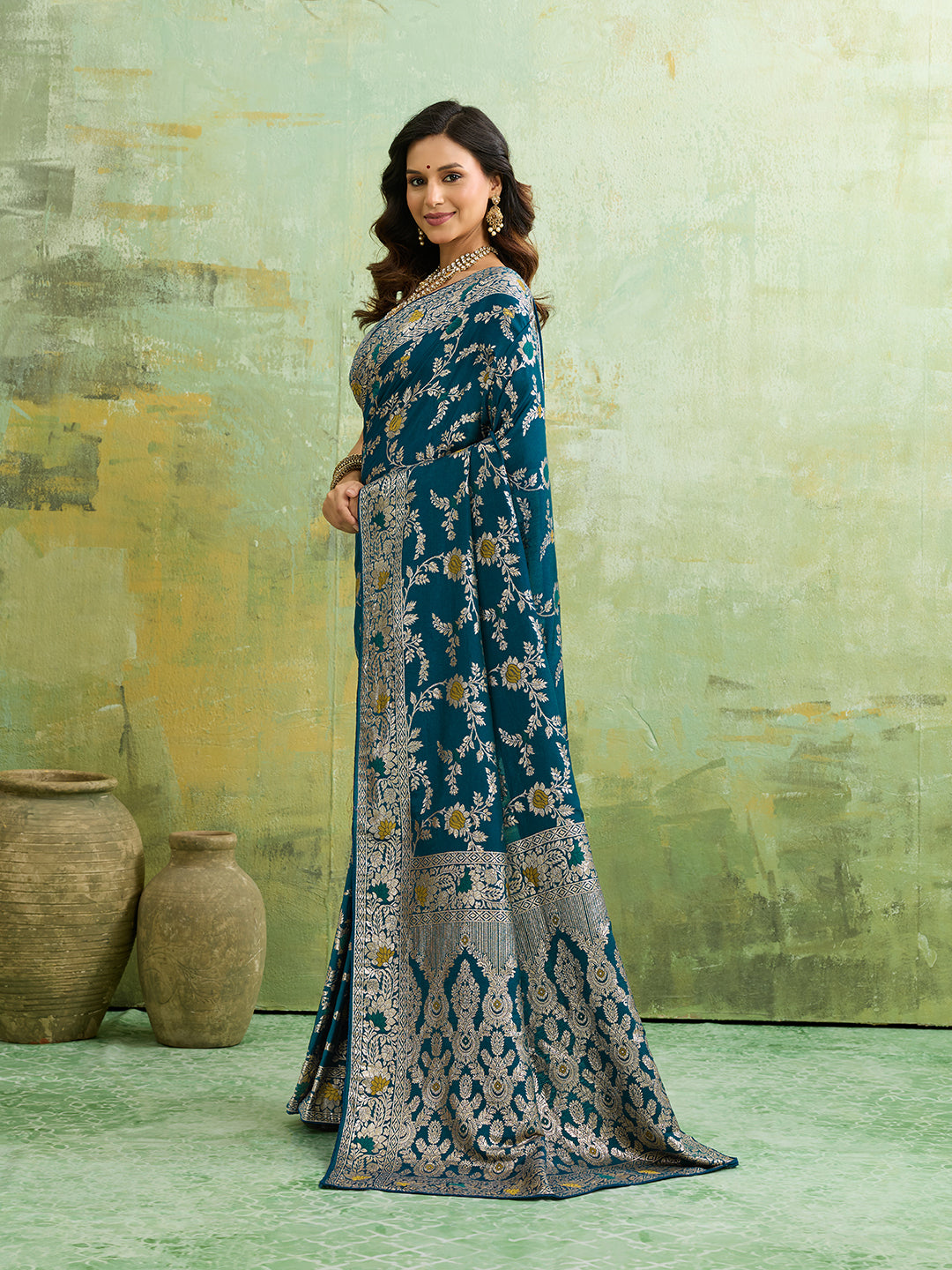 Tanmira Dola Silk With Zari Weaving Saree ASH Morkanti