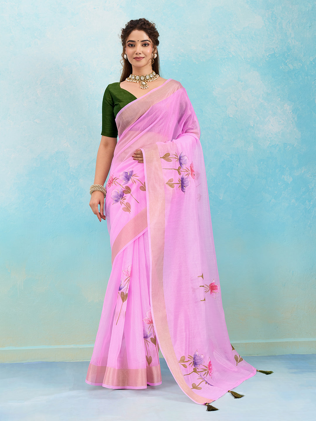 Tanmira New Classic Zari Border Kota Doriya Saree SWA