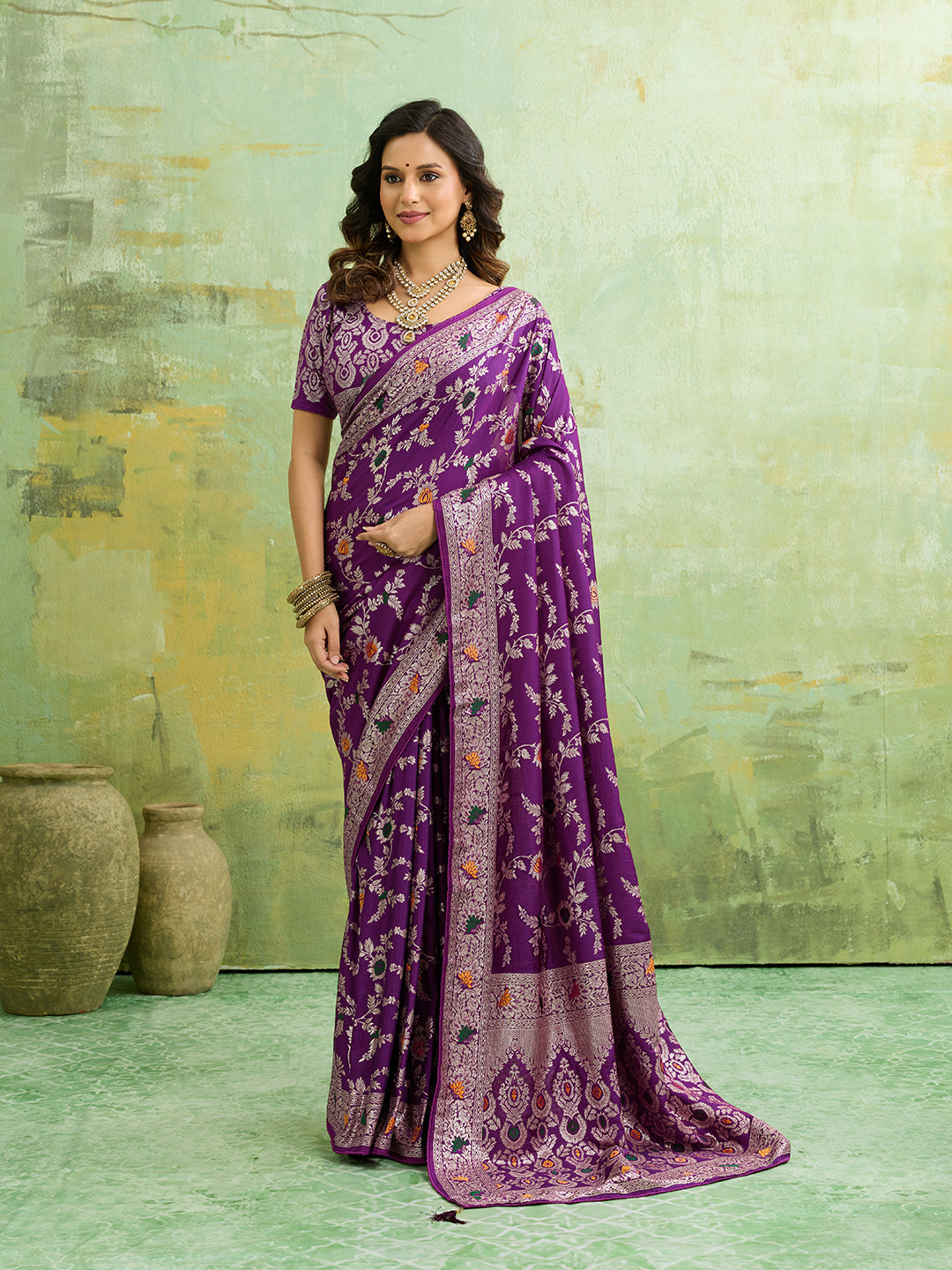 Tanmira Pure Banarasi Dola Silk With Zari Weaving Saree sana