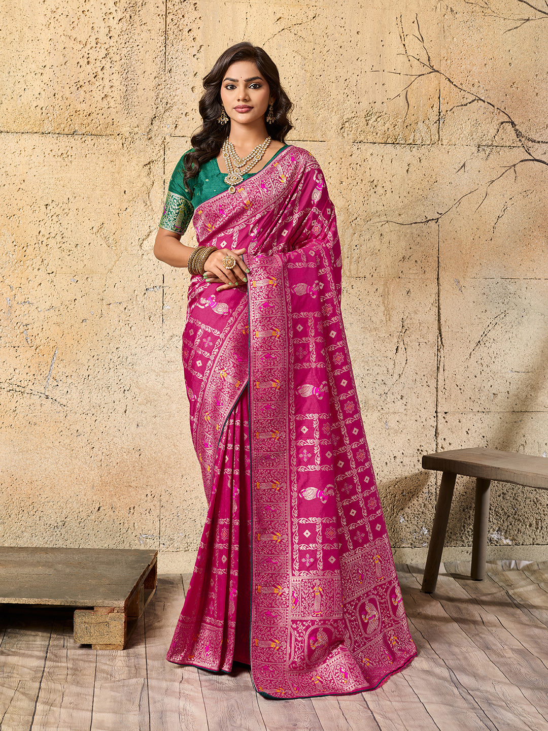 Tanmira New Traditional Dola Silk Saree with Banarasi Weaving Work DC