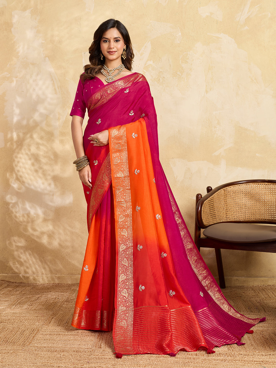 Tanmira New Soft Dola Silk Designer Saree with Stunning Gotapatti Detailing GAN