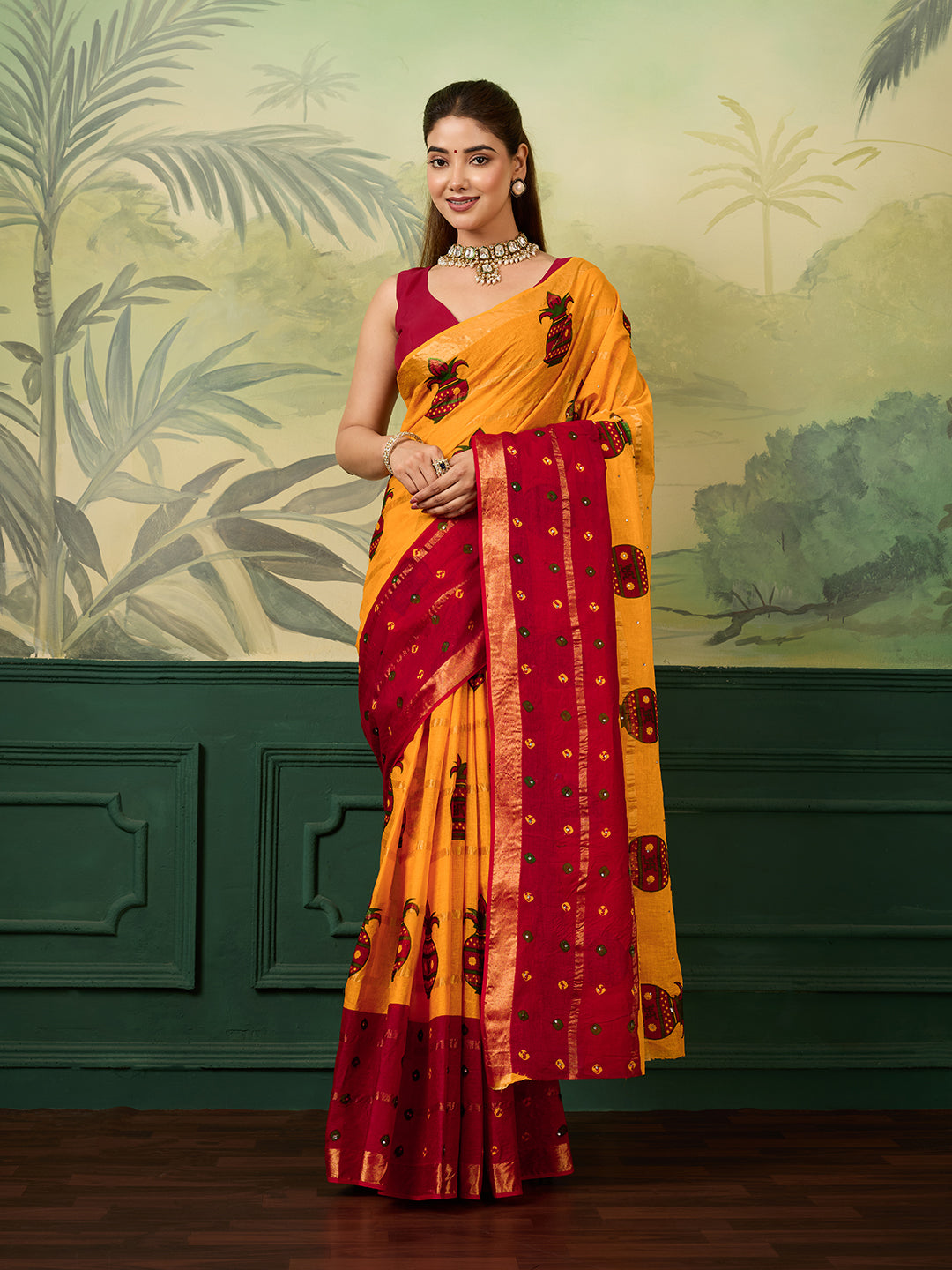 Tanmira New Classic Festive Wear Cotton Saree with Bandhej Work KC
