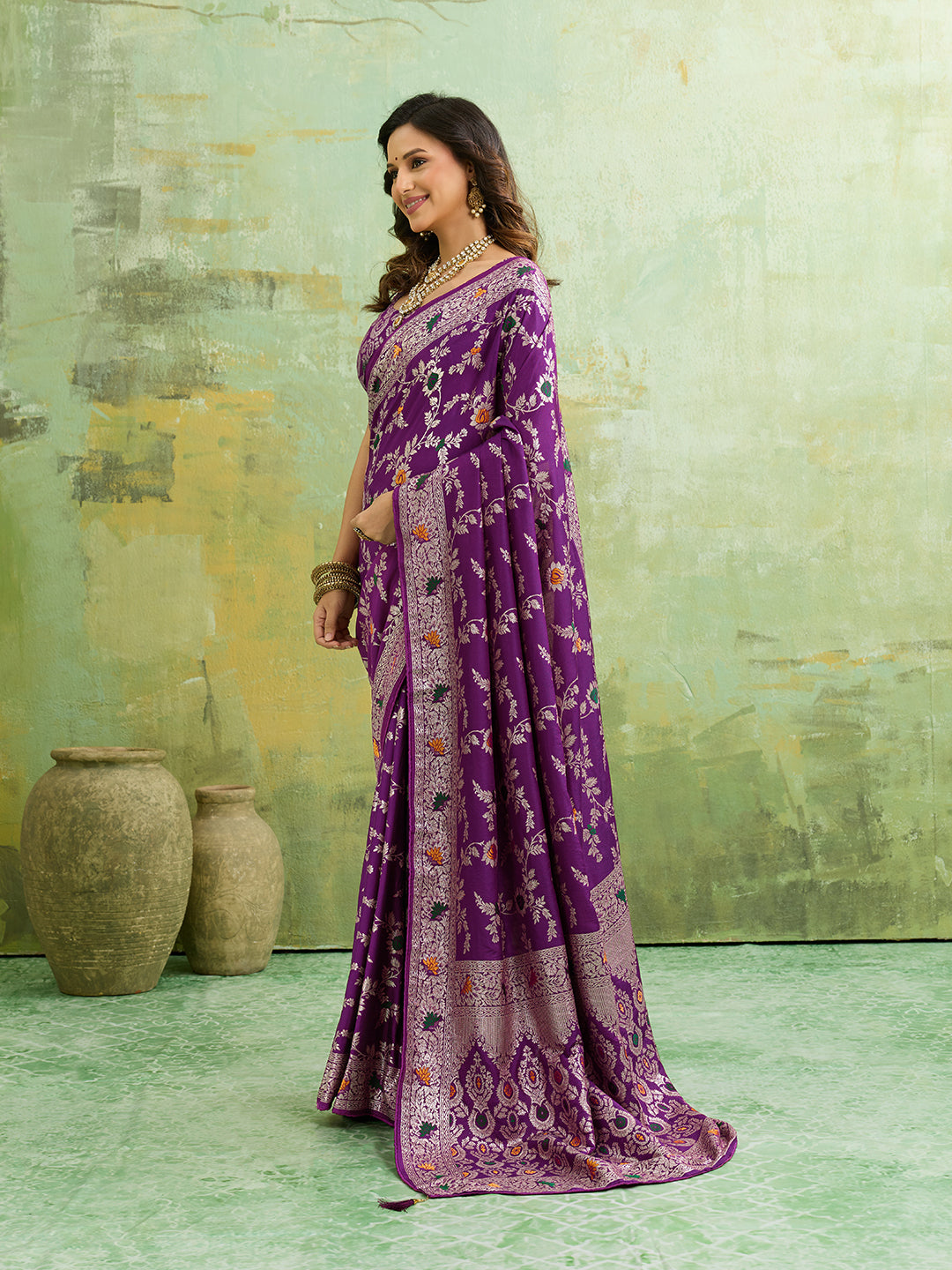 Tanmira Pure Banarasi Dola Silk With Zari Weaving Saree sana