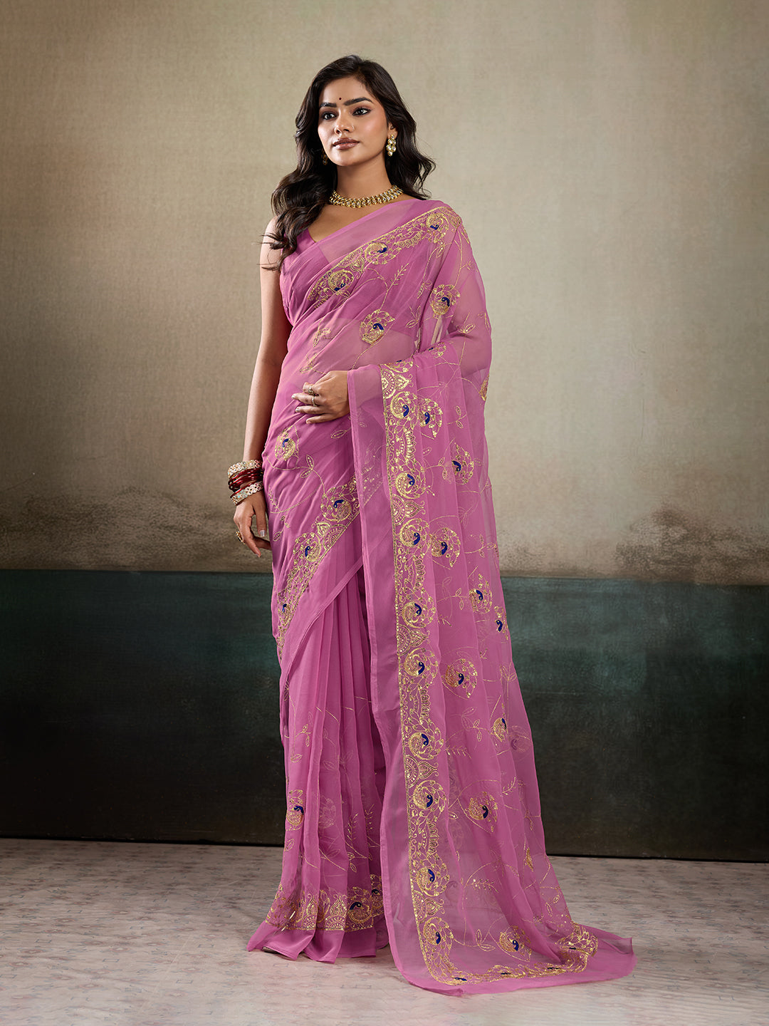 Tanmira New Traditional Chiffon Saree with Exquisite Aari Tari Work and Elegant Design JAY