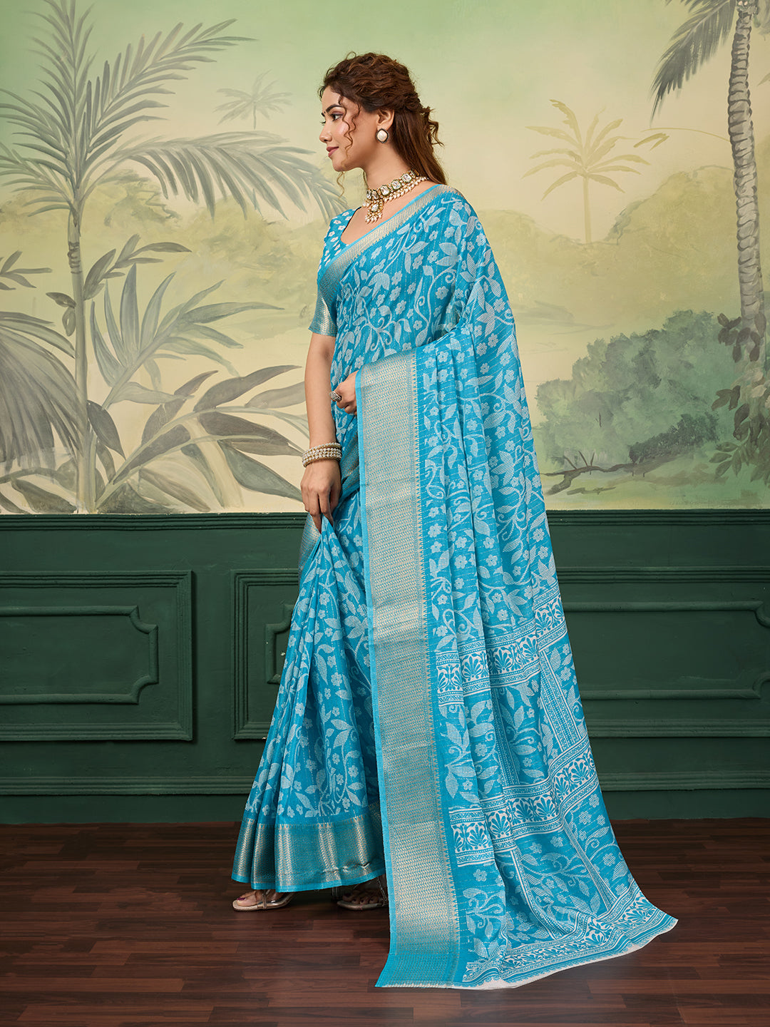Tanmira New Latest Cotton Silk Printed With Zari Border Work Saree STL
