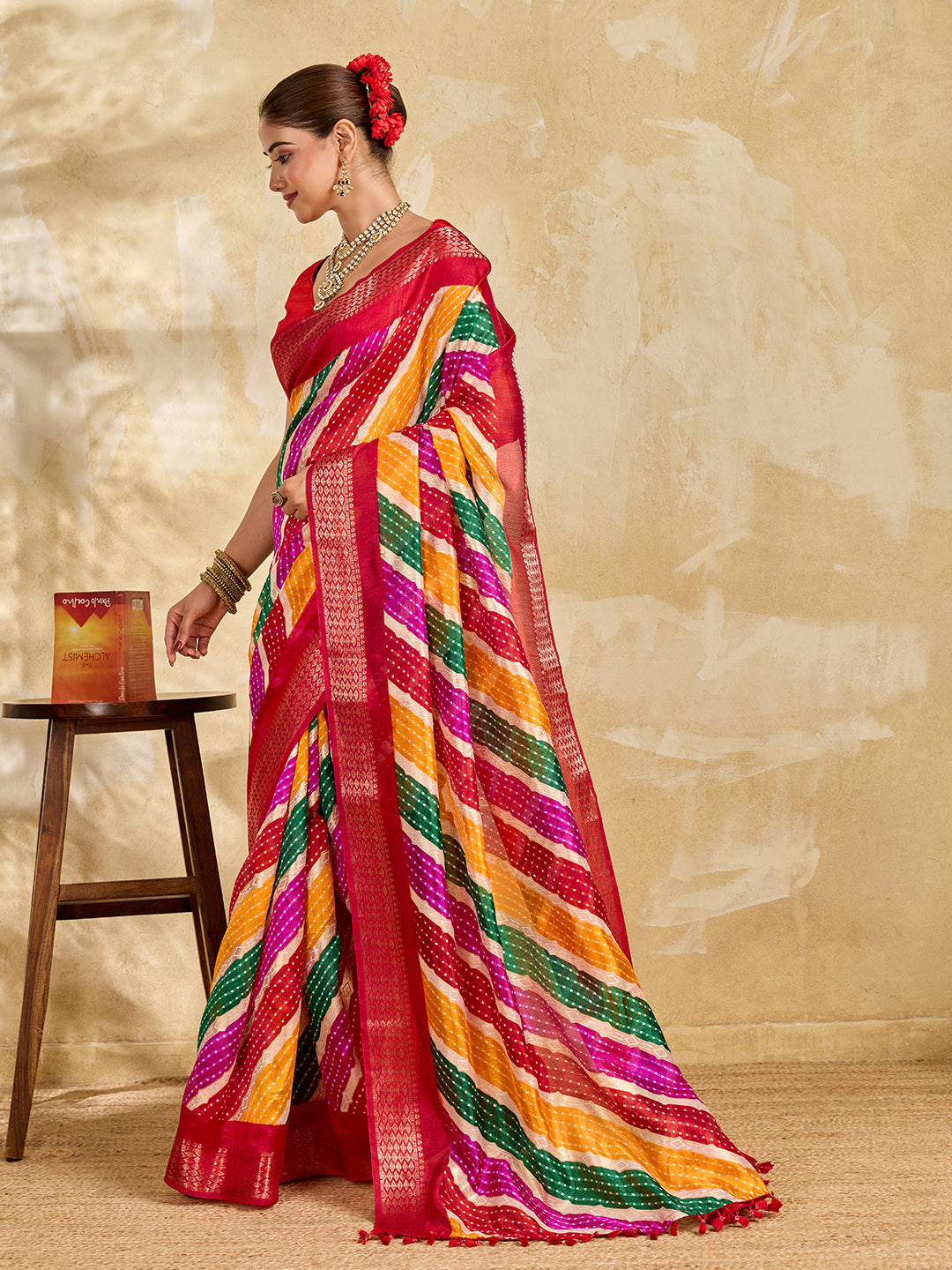 Tanmira Originals Latest Bandhani Come Leheriya Exclusive Banarasi Border Saree STL