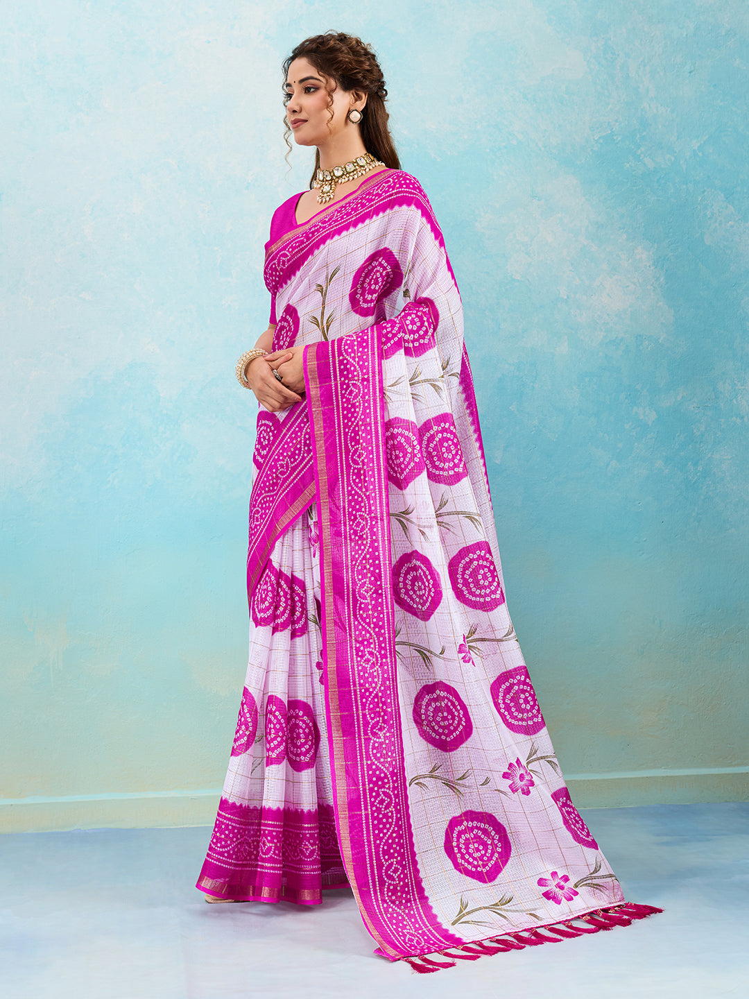 Tanmira New Premium Kota Doriya Bandhani Style Saree Collection STL
