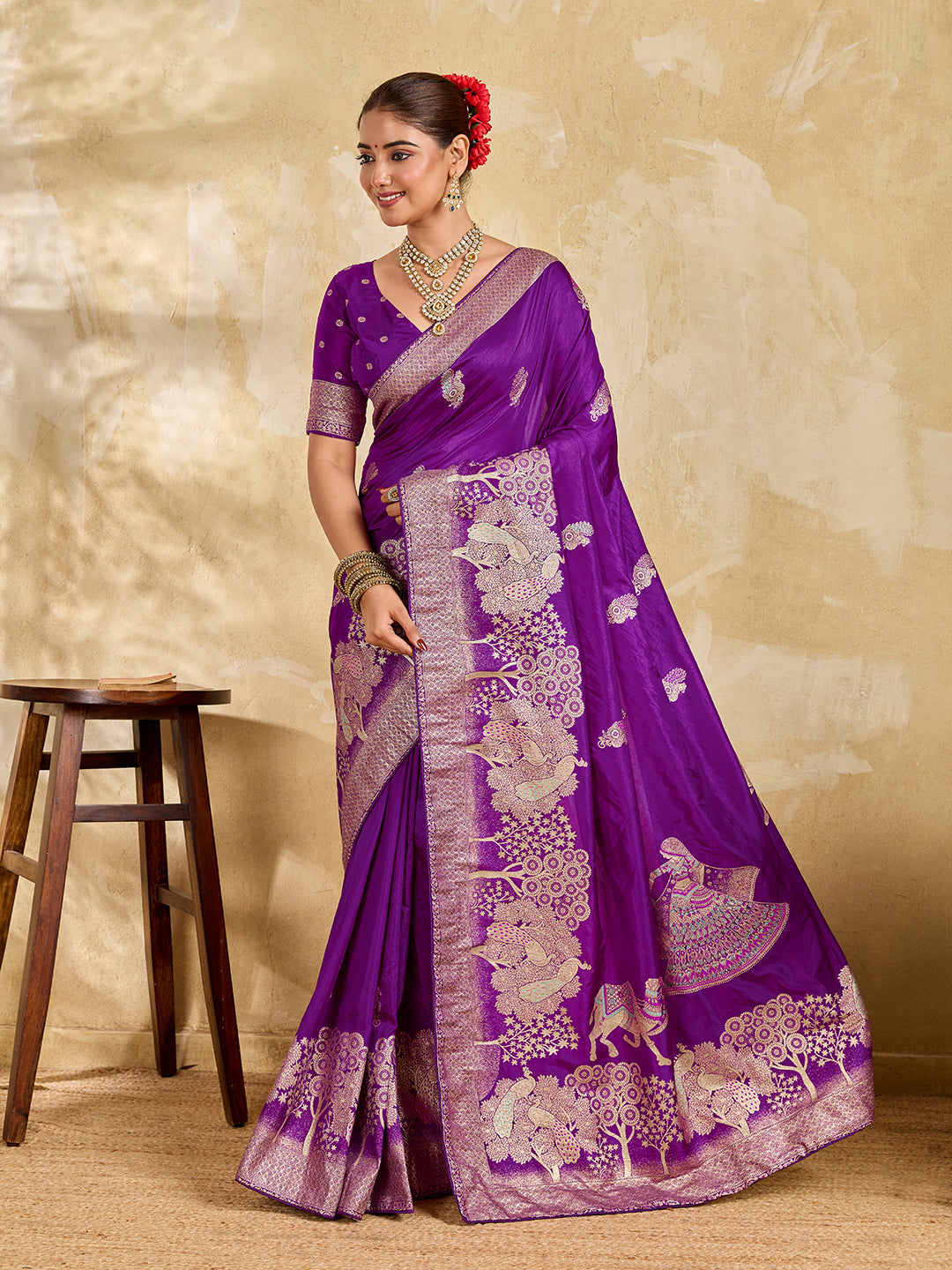 Tanmira Beautiful New Munga Silk Banarsi Zari Weaving With Havey Pallu Saree DC