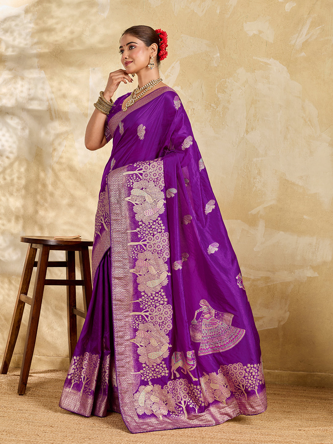 Tanmira Beautiful New Munga Silk Banarsi Zari Weaving With Havey Pallu Saree DC
