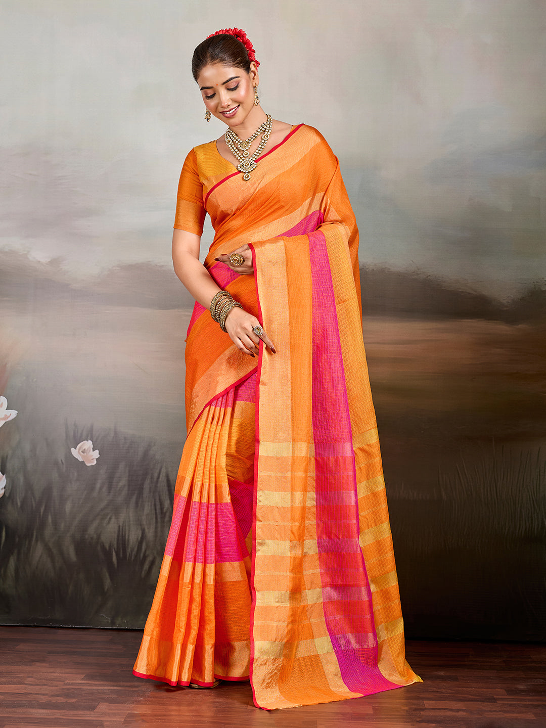 Tanmira Superhit Collection Beautiful Cotton Zari Weaving Saree SANA