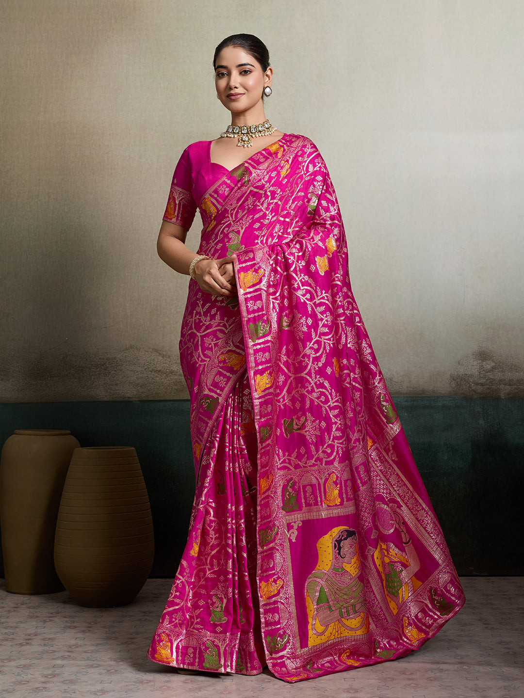 Tanmira New Launch Munga silk Fabric Banarsi Zari weaving saree DC