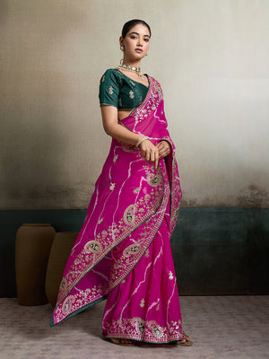Leheriya style Georgette saree for party and festive
