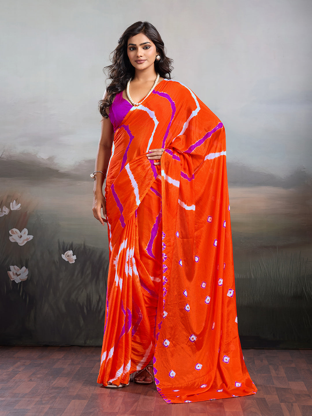 Tanmira Latest New Jaipuri Traditional Chinon Bandhani Saree