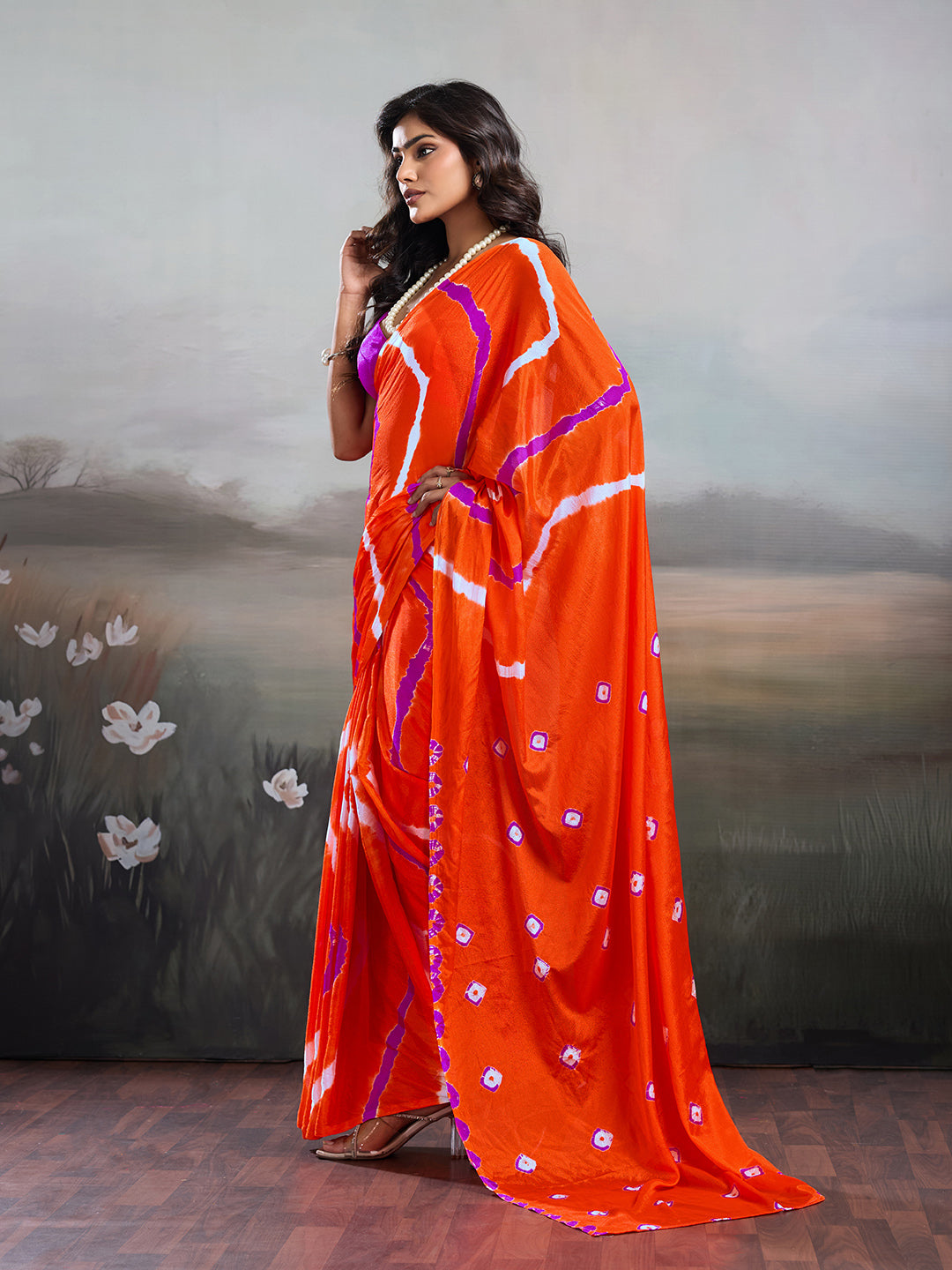 Tanmira Latest New Jaipuri Traditional Chinon Bandhani Saree