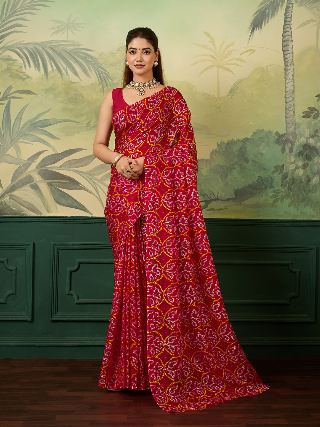 Tanmira Elegant Kota Doriya Bandhani Style Saree Casual Wear SWA
