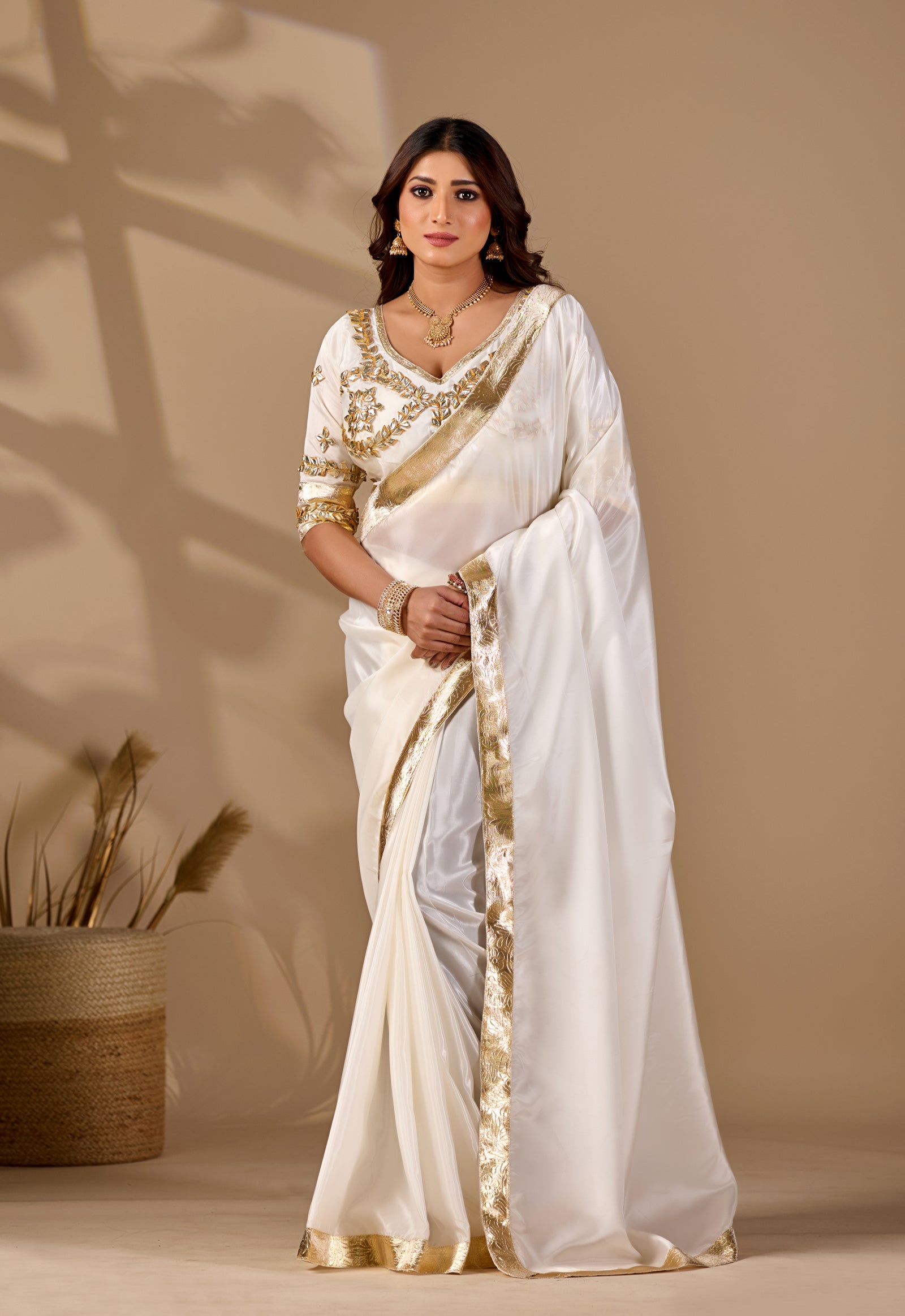 Tanmira Traditional Wear Crepe Silk Saree with Gota Patti Work PDM