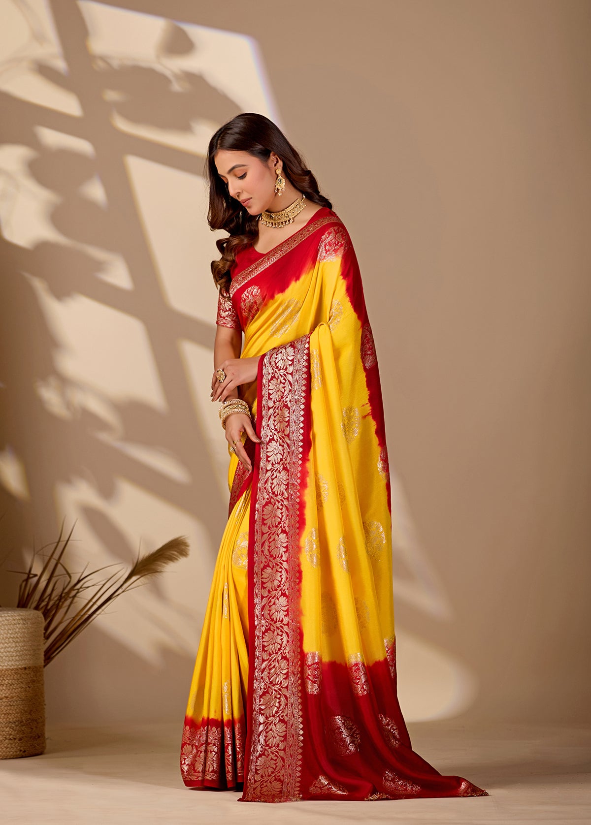 Tanmira New Pure Georgette Zari Faag Shadded Saree RG