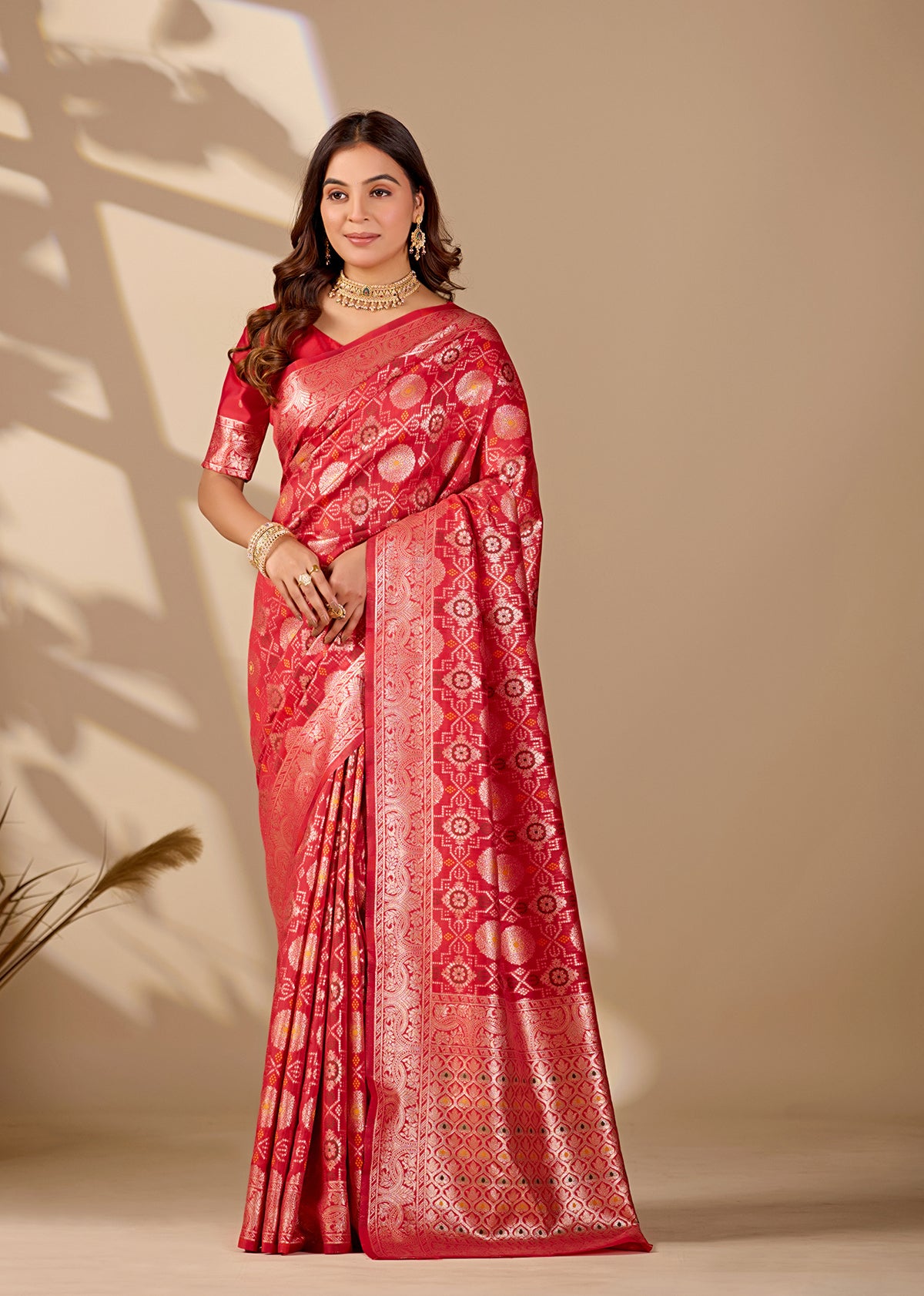 Tanmira New Elegant Festive Bandhani Style Dola Silk Saree DC