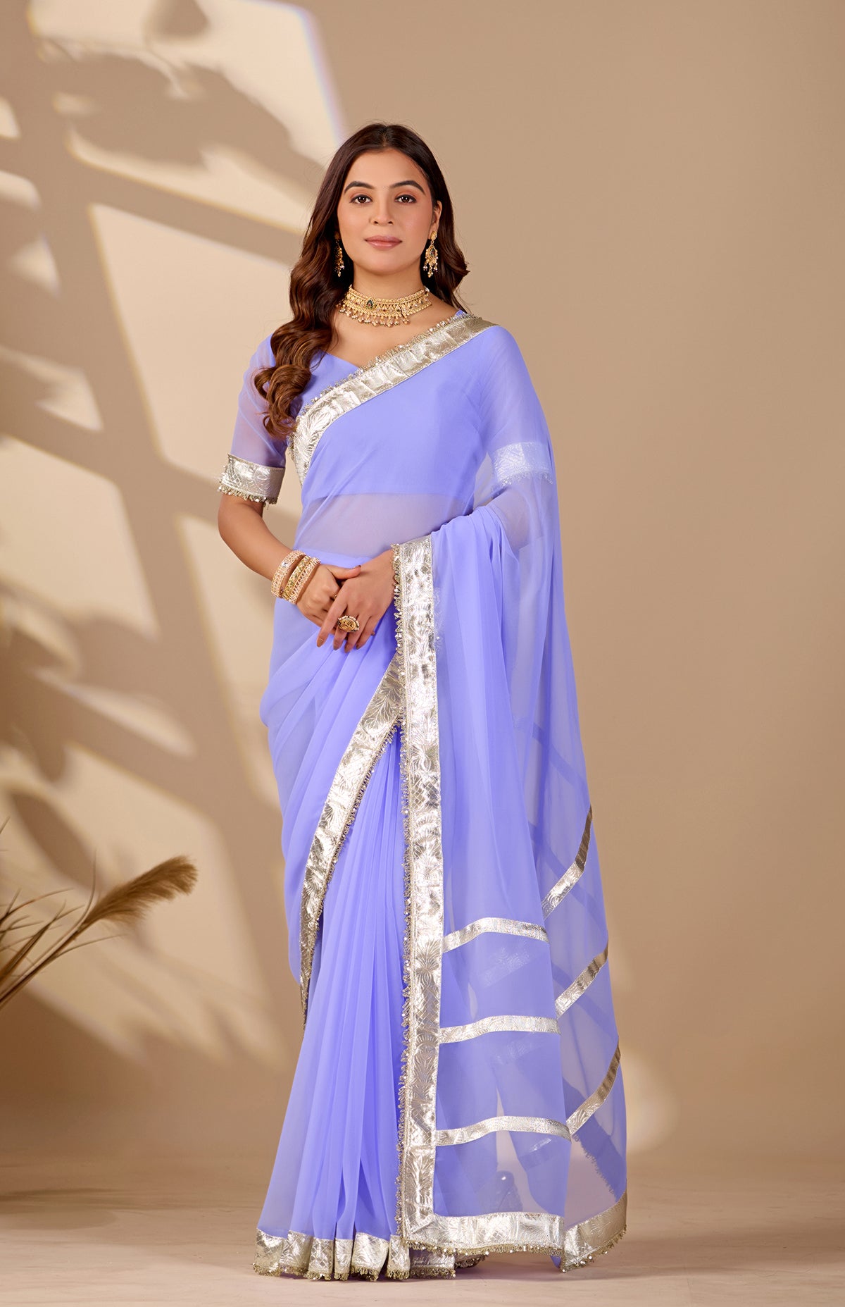 Tanmira New Designer Georgette Saree with Elegant Gota Border MHS