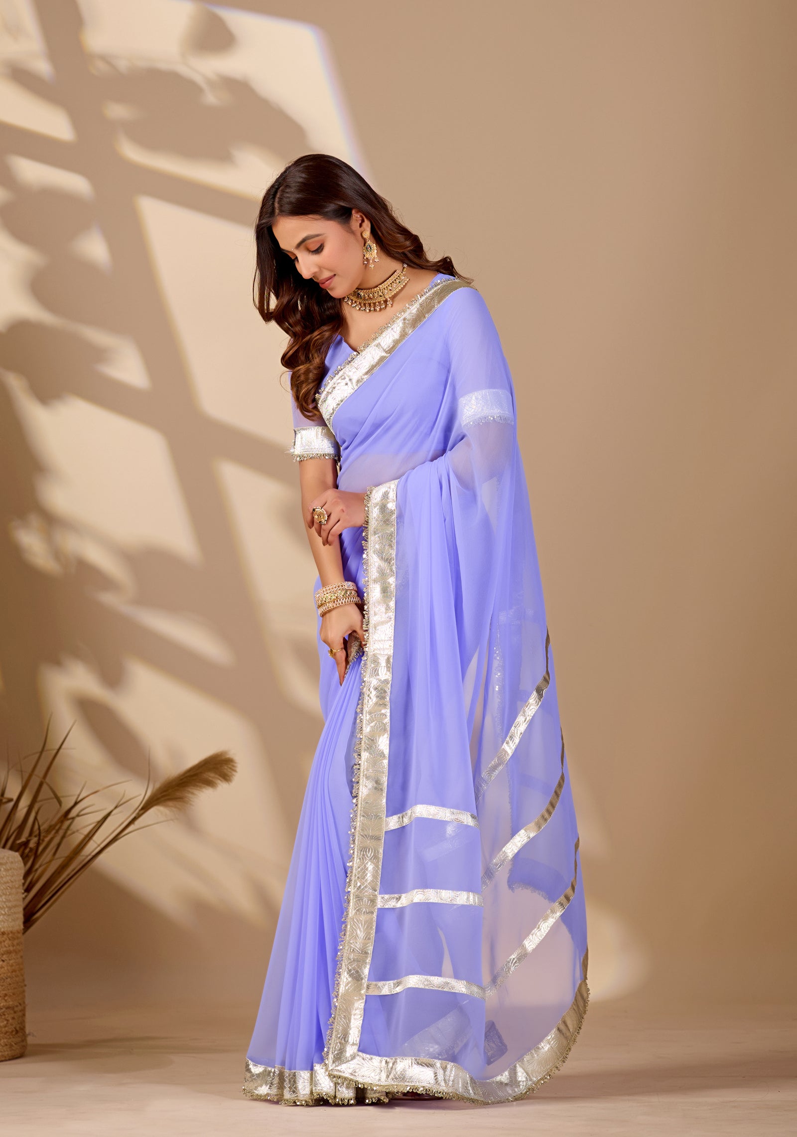 Tanmira New Designer Georgette Saree with Elegant Gota Border MHS