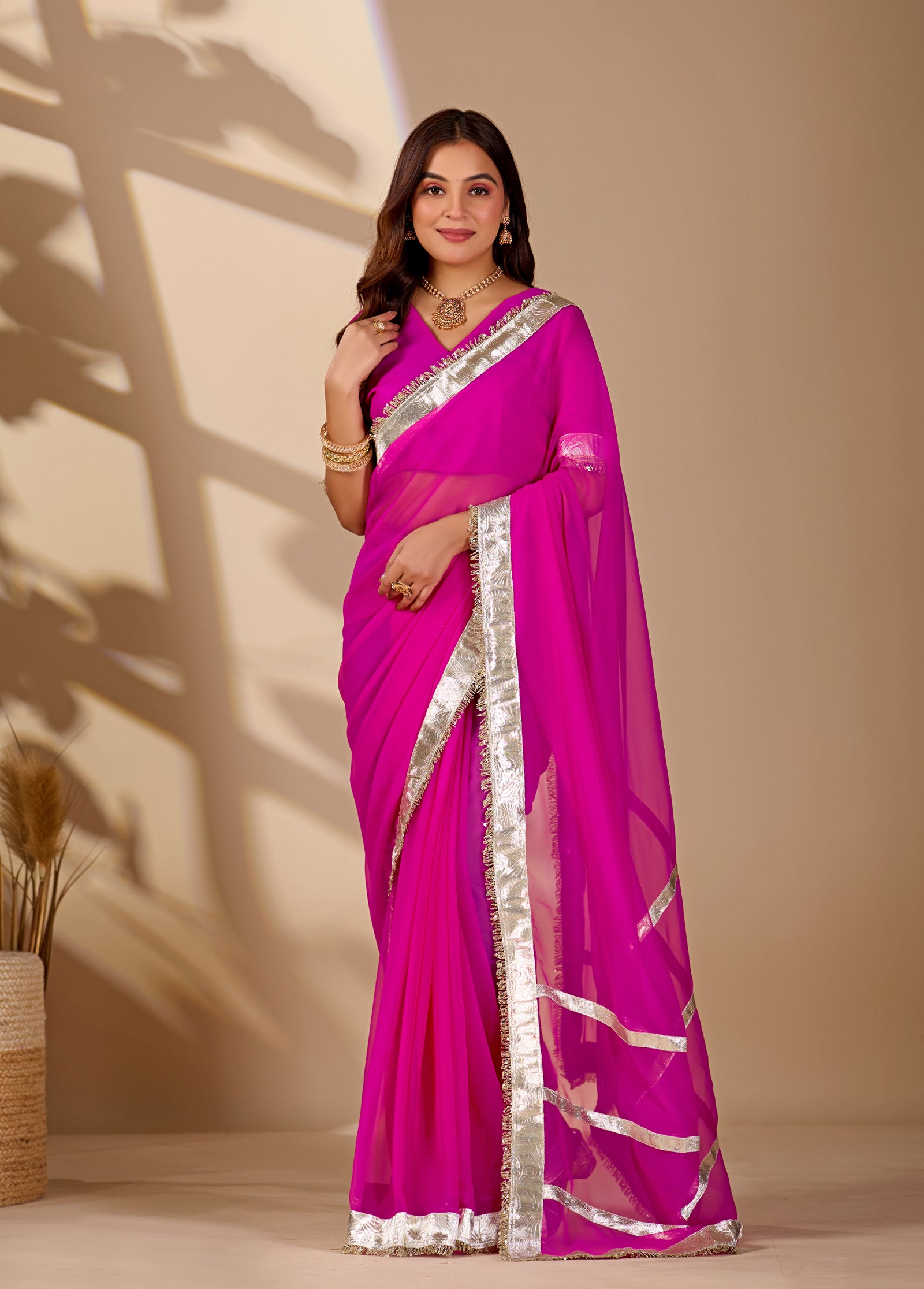 Tanmira New Designer Georgette Saree with Classic Gota Finish MHS