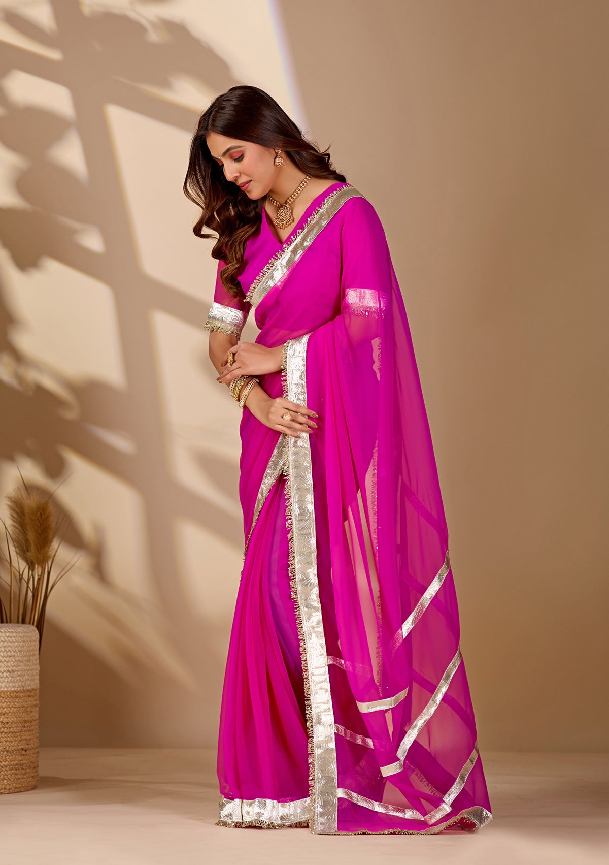 Tanmira New Designer Georgette Saree with Classic Gota Finish MHS