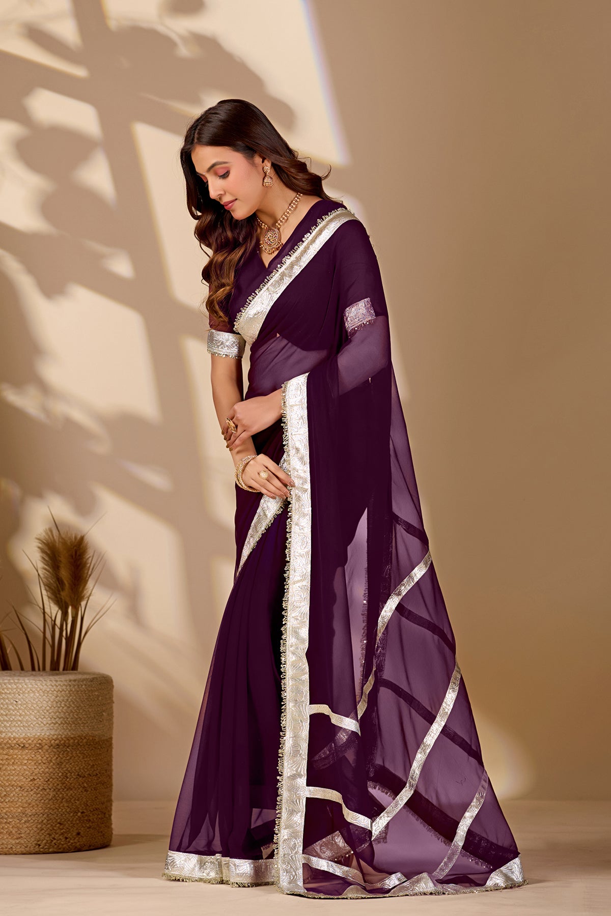Tanmira New Premium Classic Designer Georgette Saree with Gota Detailing MHS