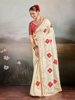 Buy Designer Style Saree With GotaPatti Work Tanmira