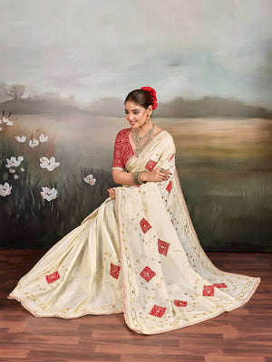 Buy Designer Style Saree With GotaPatti Work Tanmira