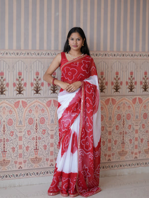 Buy New Festive Faag Style Saree with Elegant Border Work Tanmira image 1