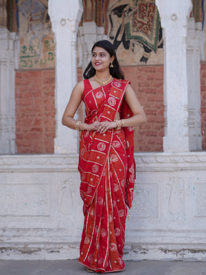 Buy Traditional Banarasi Style Saree With Elegant White Cutdana Work Tanmira image 5