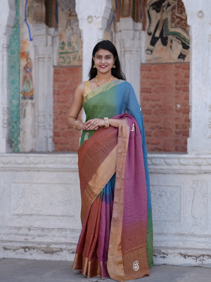 Buy Banarasi Organza Saree With Festive Wear Tanmira image 1