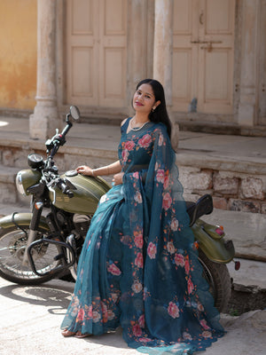 Buy Printed Saree for Everyday Casual Wear Tanmira image 6
