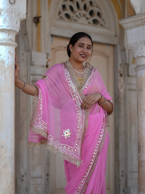 Buy Pure Georgette Festive Saree with Traditional Wear Tanmira