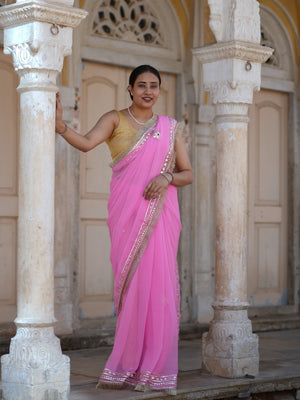 Buy Pure Georgette Festive Saree with Traditional Wear Tanmira