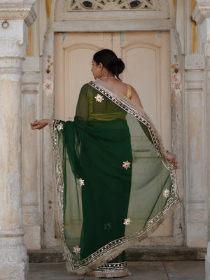 Buy Elegant Pure Georgette Saree with Gota Patti Work Tanmira