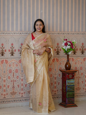 Buy Traditional Saree With Banarasi Touch Kashida Work Tanmira