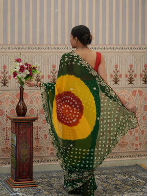 Buy Georgette Bandhani Saree With Festive Wear Tanmira