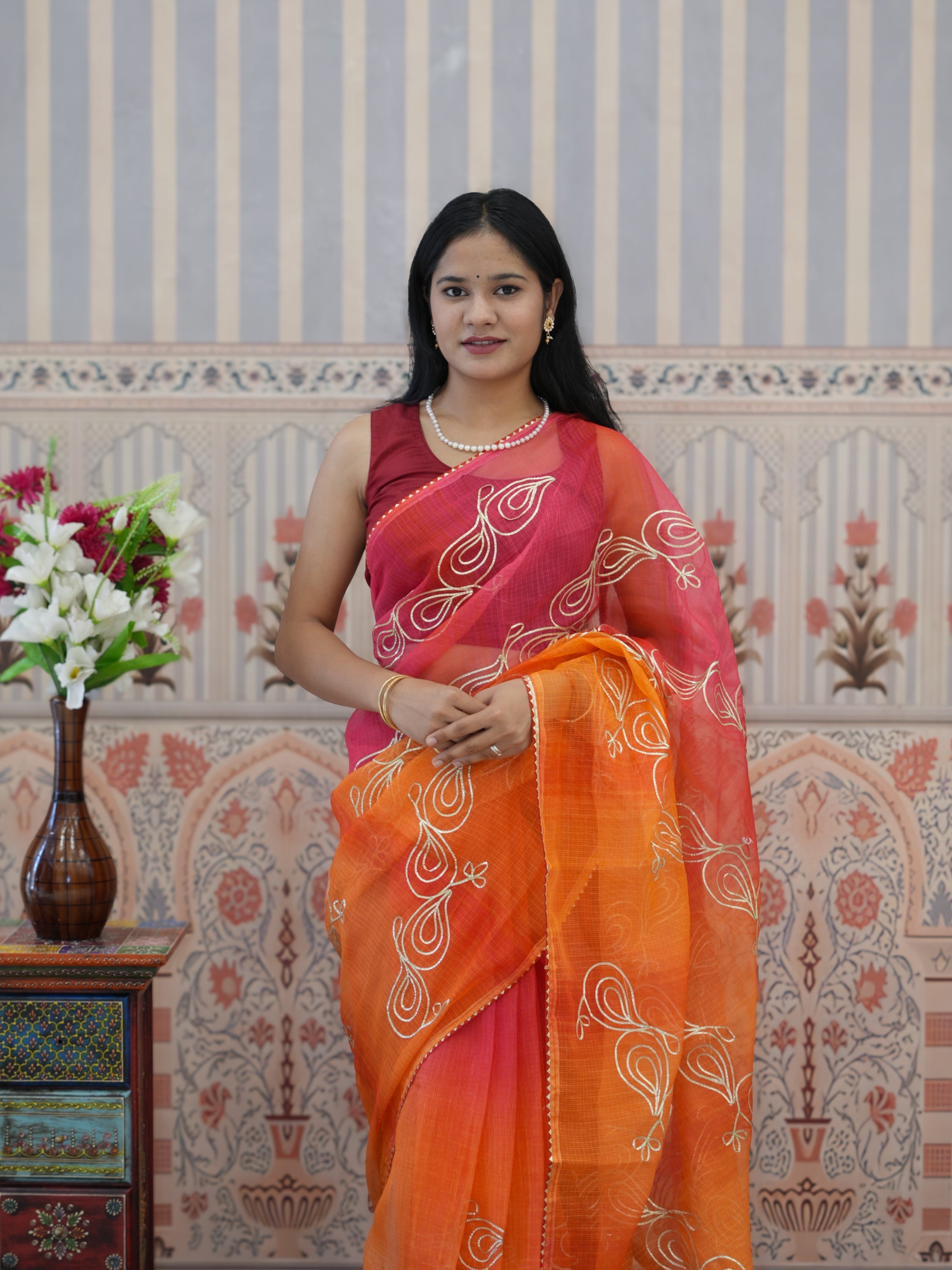 Buy Kota Doriya Bikaneri Saree with Gota Patti Work Tanmira