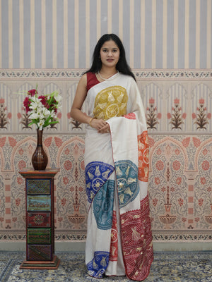 Buy Bandhani Saree With Gota Patti Border Work Tanmira