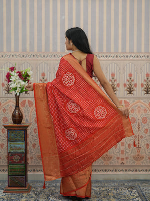 Buy Upada silk Bandhani Zari Work Saree Tanmira