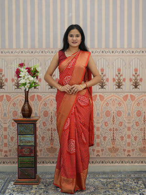 Buy Upada silk Bandhani Zari Work Saree Tanmira