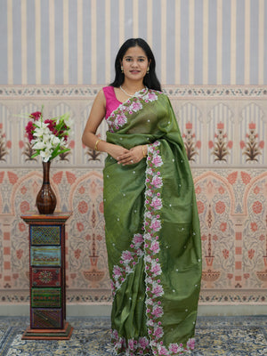 Buy Crush tissue silk Bollywood Style saree Tanmira
