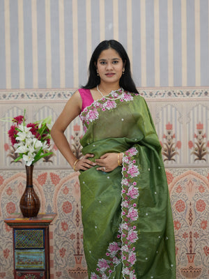 Buy Crush tissue silk Bollywood Style saree Tanmira