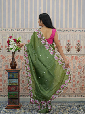 Buy Crush tissue silk Bollywood Style saree Tanmira