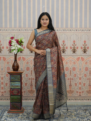 Buy Cotton Silk Printed Style Saree Tanmira