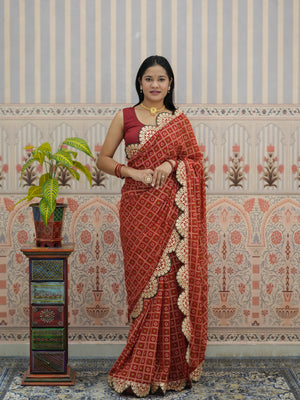 Buy Bandhani Style Georgette Saree with Traditional Wear Tanmira