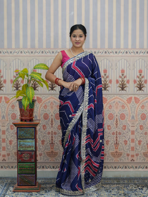 Buy H O Silk With Gotapatti Work Saree Tanmira