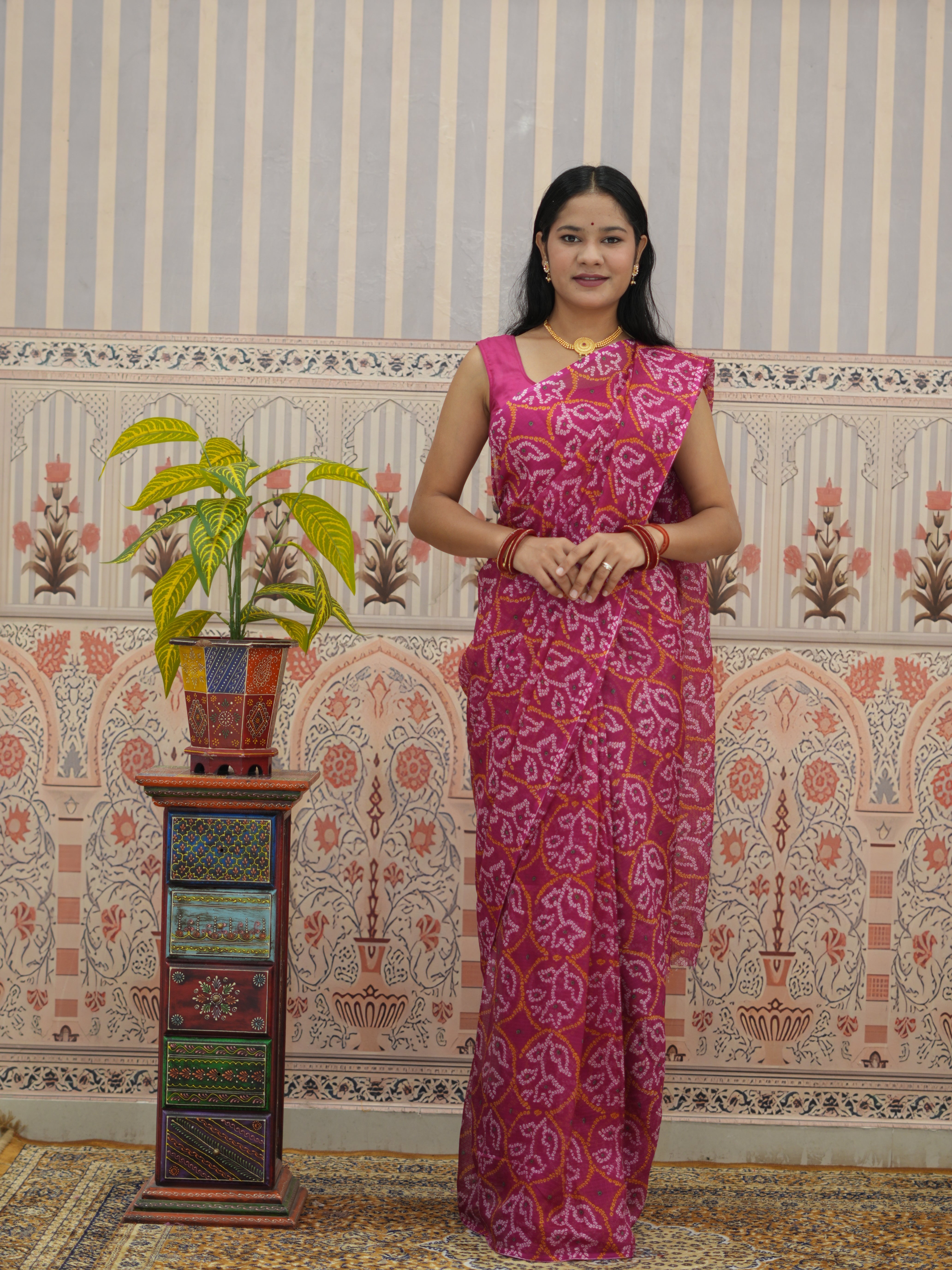 Tanmira Lightweight Kota Doriya Bandhani Casual Wear Saree SWA
